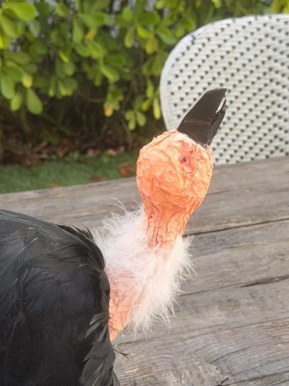 Vintage Paper Mache Primitive Halloween Vulture Sitter Fall Bird Buzzard Spooky